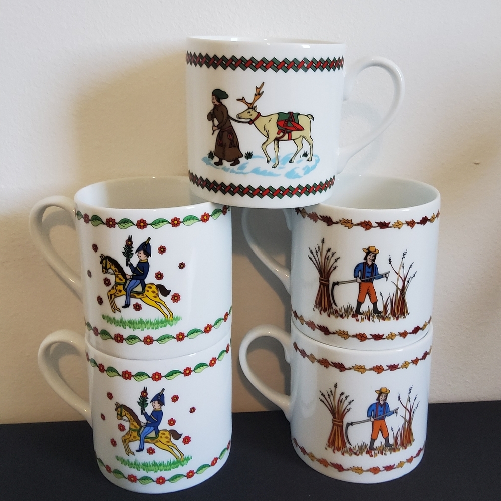 Gevalia Kaffe Swedish Seasons Collection Coffee Mugs, set of 5